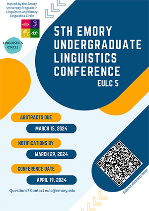 emory linguistics undergraduate conference poster for spring 2025.